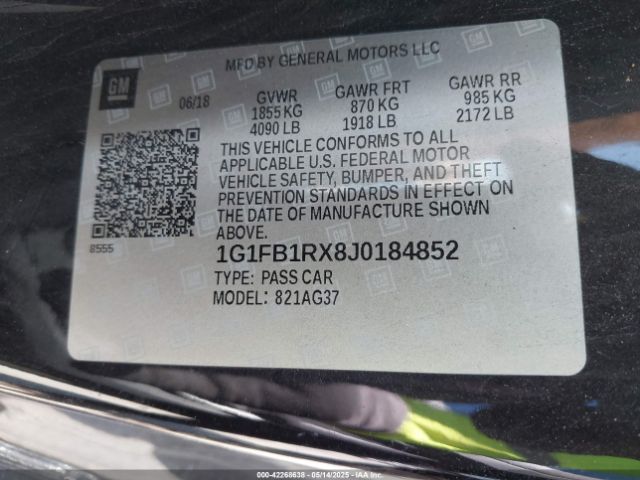 2018 CHEVROLET CAMARO 1G1FB1RX8J0184852 Photo 8