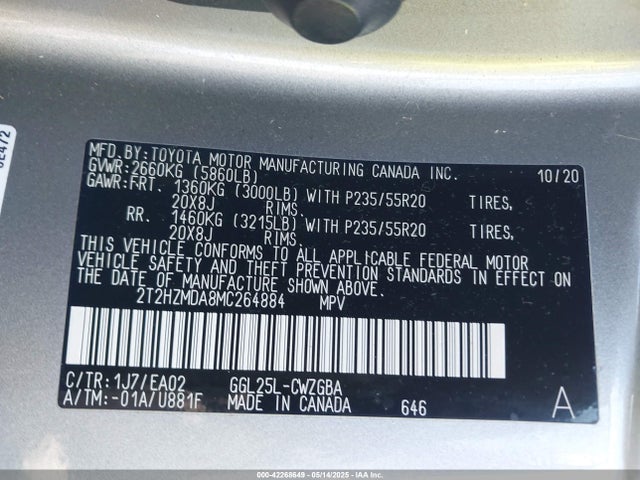 2T2HZMDA8MC264884 Lexus 2gr-fks