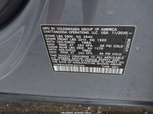 2021 VOLKSWAGEN ATLAS CROSS SPORT 1V2PE2CA2MC207444 Photo 8