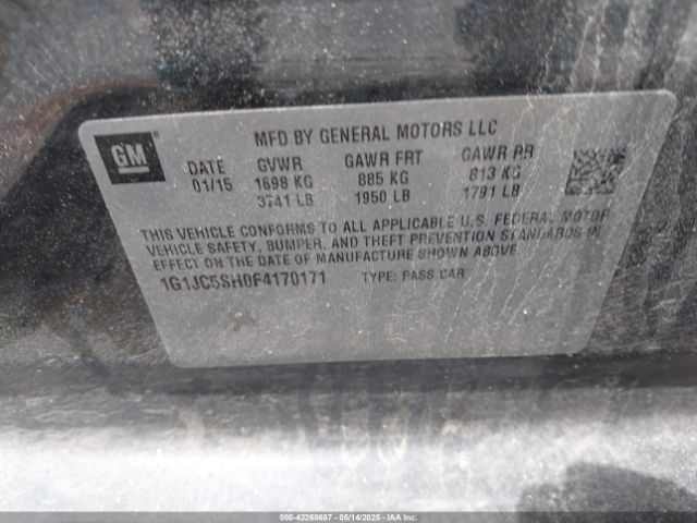 1G1JC5SH0F4170171 Chevrolet Sonic Lt Auto