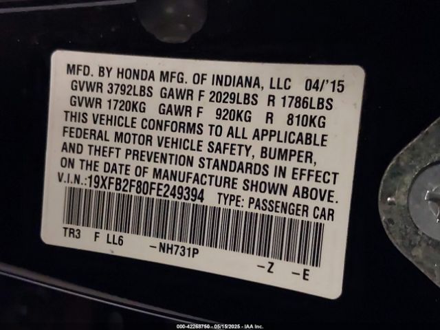 19XFB2F80FE249394 Honda CIVIC EX