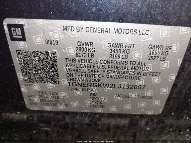 2020 CHEVROLET TRAVERSE 1GNERGKW2LJ132057 Photo 8