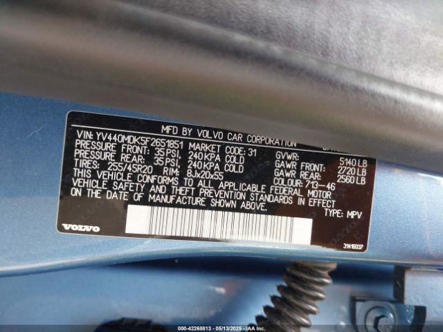 YV440MDK5F2651851 Volvo Xc60 T5 Premier