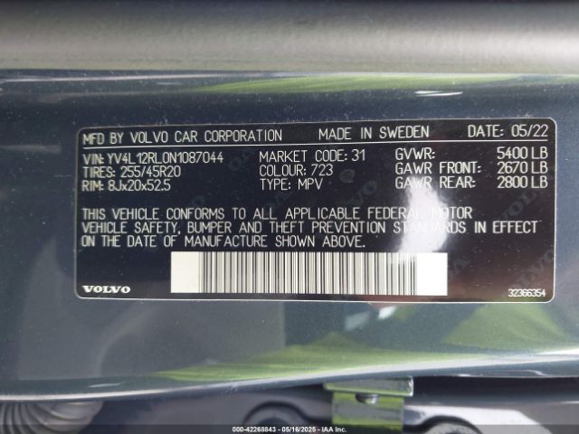 2022 VOLVO XC60 YV4L12RL0N1087044 Photo 8
