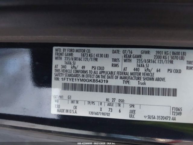 1FTYE1YM0GKB54319 Ford Transit-150