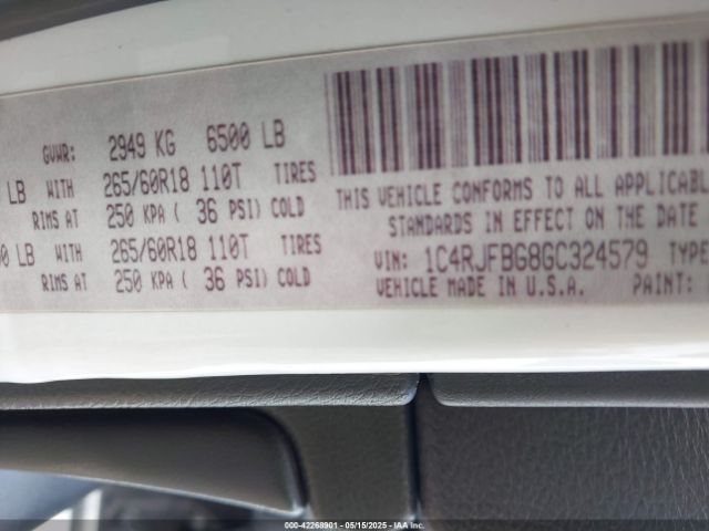 2016 JEEP GRAND CHEROKEE 1C4RJFBG8GC324579 Photo 8