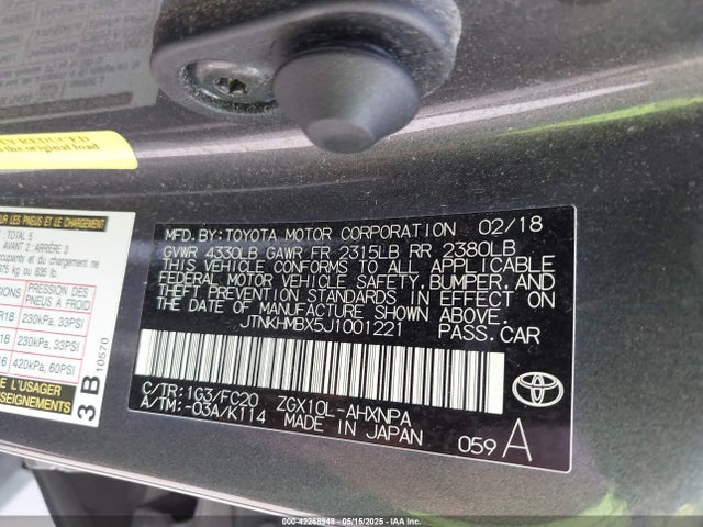 JTNKHMBX5J1001221 Toyota 3zr-fae