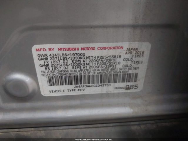 2016 MITSUBISHI OUTLANDER SPORT JA4AP3AW3GZ043753 Photo 8