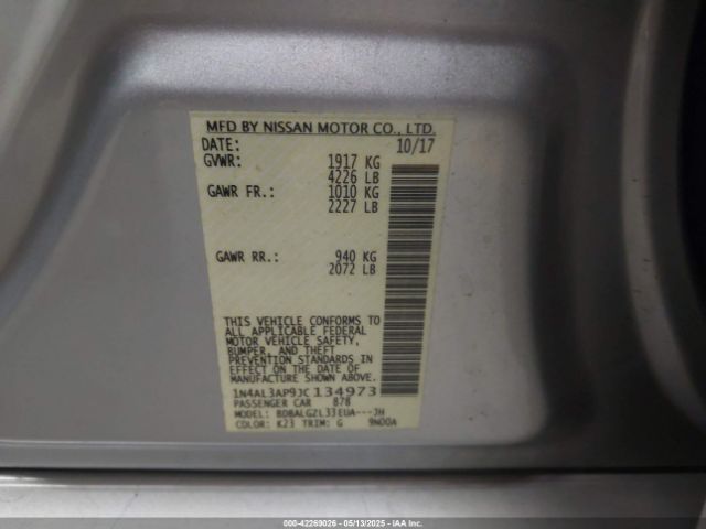 1N4AL3AP9JC134973 Nissan Altima 2.5 S