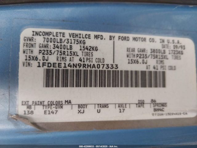 1994 FORD ECONOLINE 1FDEE14N9RHA07333 Photo 8
