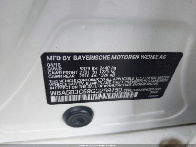 WBA5B3C58GG259150 BMW 535i Xdrive