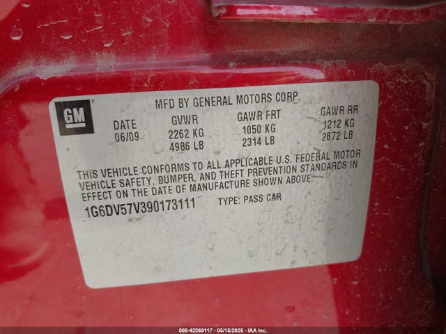 2009 CADILLAC CTS 1G6DV57V390173111 Photo 8
