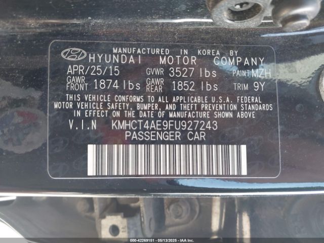 KMHCT4AE9FU927243 Hyundai ACCENT GLS