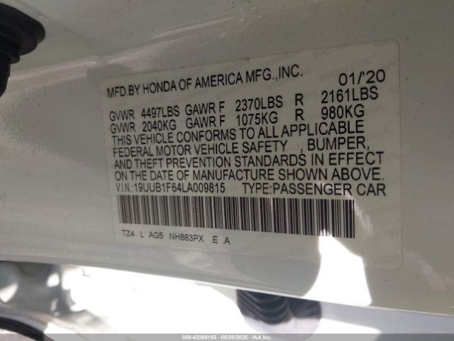 2020 ACURA TLX 19UUB1F64LA009815 Photo 8