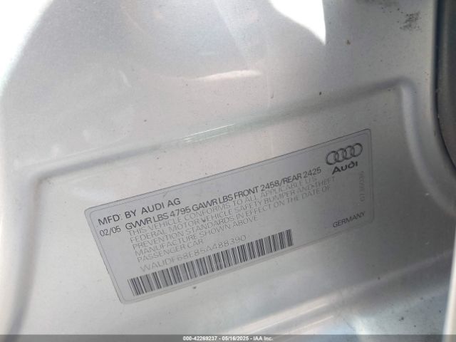 2005 AUDI A4 WAUDF68E85A488390 Photo 8