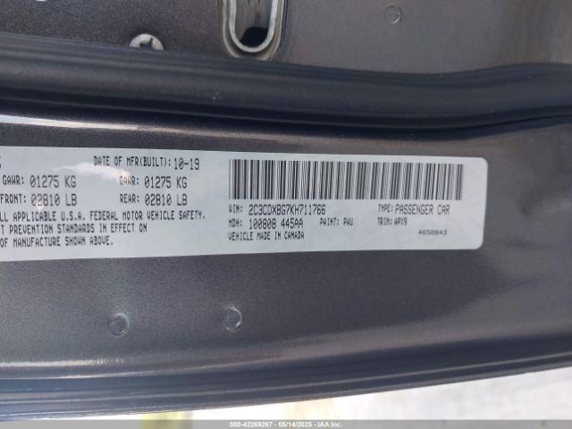 2019 DODGE CHARGER 2C3CDXBG7KH711766 Photo 8