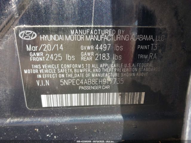 5NPEC4AB8EH917735 Hyundai Sonata Se 2.0t