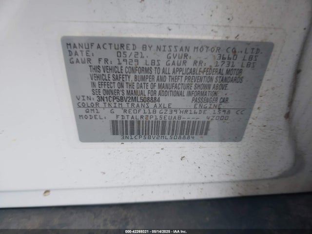 Nissan Kicks 2021 3N1CP5BV2ML508884 Image 9