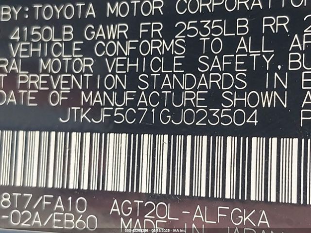 JTKJF5C71GJ023504 Scion TC