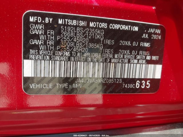 2024 MITSUBISHI OUTLANDER JA4J3VA8XRZ085123 Photo 8