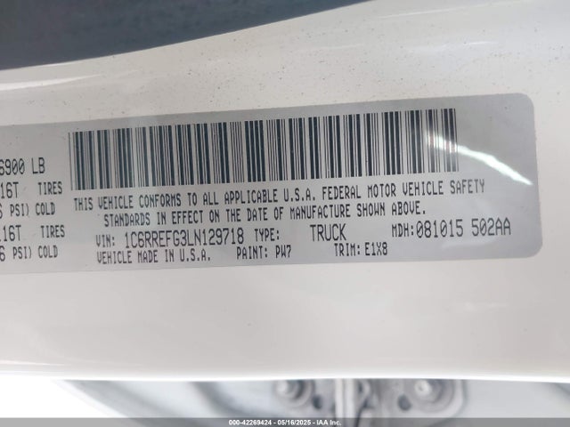 RAM 1500 2020 1C6RREFG3LN129718 Image 9