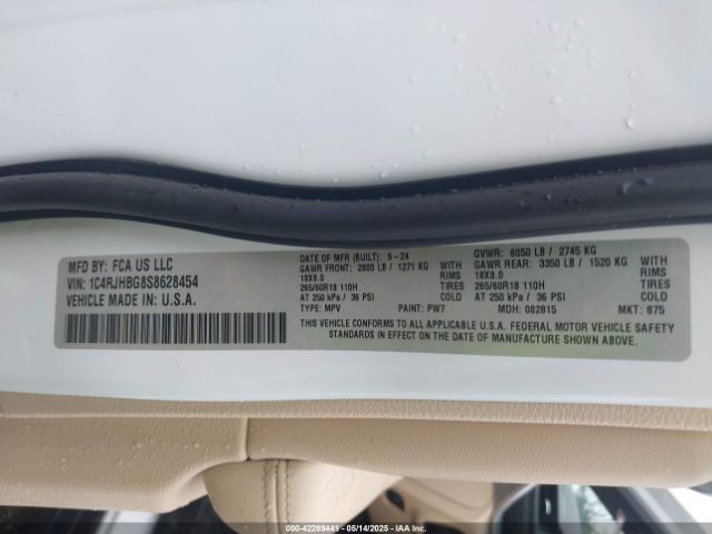 1C4RJHBG8S8628454 Jeep Grand Cherokee Limited 4x4