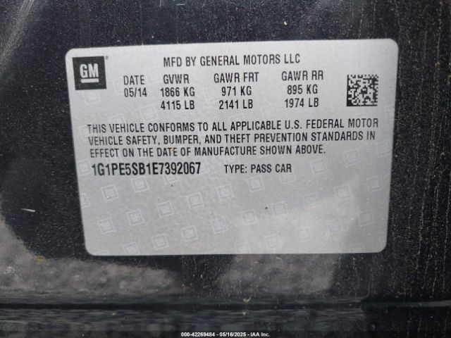 1G1PE5SB1E7392067 Chevrolet Cruze 2lt Auto