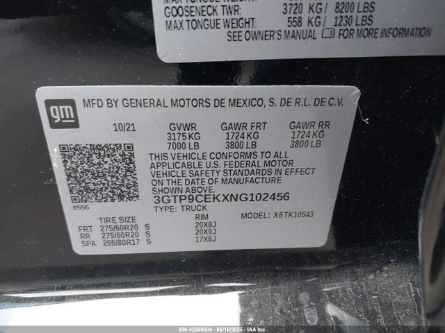 3GTP9CEKXNG102456 GMC l3b