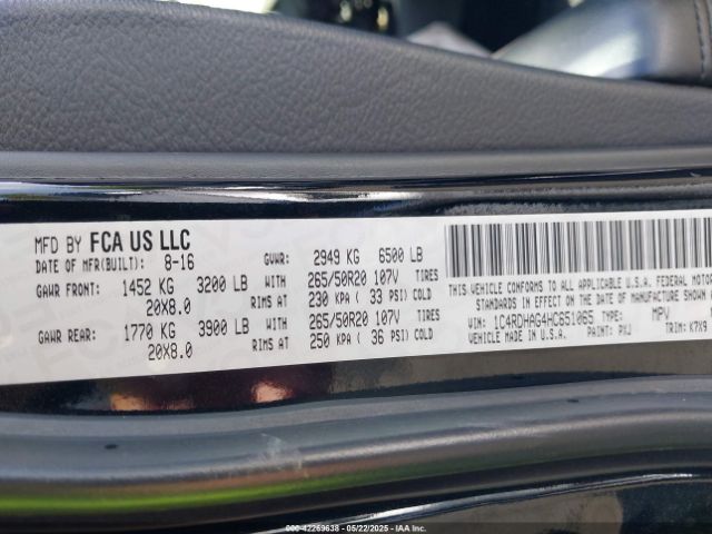 2017 DODGE DURANGO 1C4RDHAG4HC651065 Photo 8