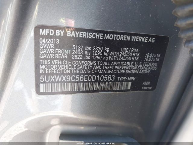 5UXWX9C56E0D10583 BMW X3 Xdrive28i