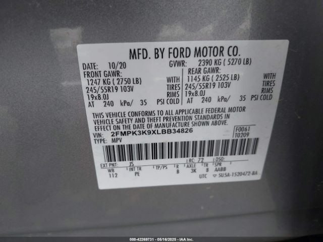 2020 FORD EDGE 2FMPK3K9XLBB34826 Photo 8