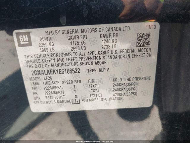 2GNALAEK1E6186522 Chevrolet EQUINOX LS