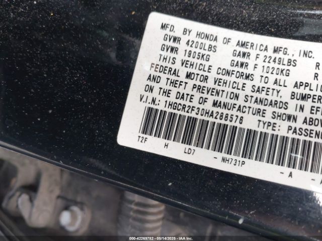 1HGCR2F30HA288576 Honda ACCORD LX