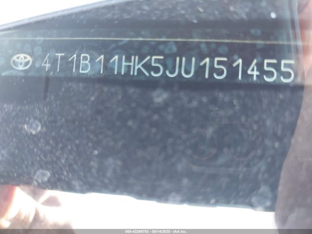 4T1B11HK5JU151455 Toyota CAMRY XLE