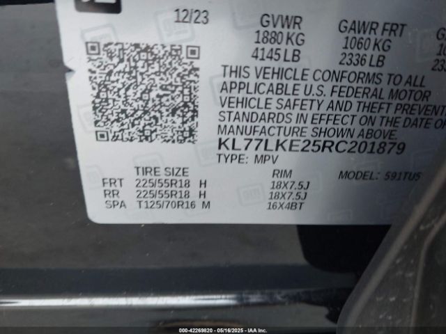 KL77LKE25RC201879 Chevrolet Trax Fwd Activ