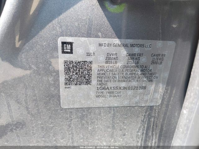 1G6AX5SX3K0121389 Cadillac CTS LUXURY