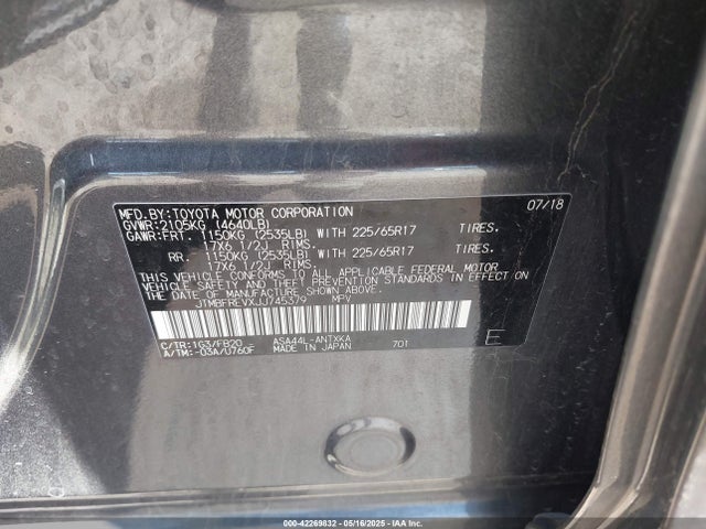 JTMBFREVXJJ745379 Toyota 2ar-fe