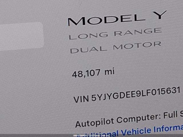5YJYGDEE9LF015631 Tesla Model Y