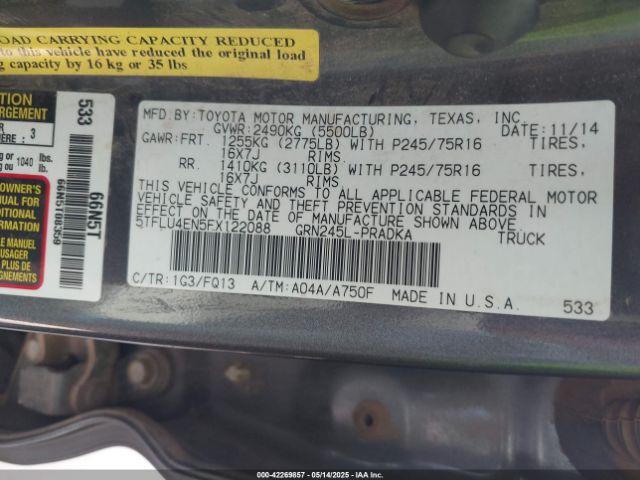 5TFLU4EN5FX122088 Toyota Tacoma Base V6