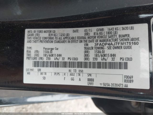 3FADP4AJ7FM175160 Ford FIESTA S