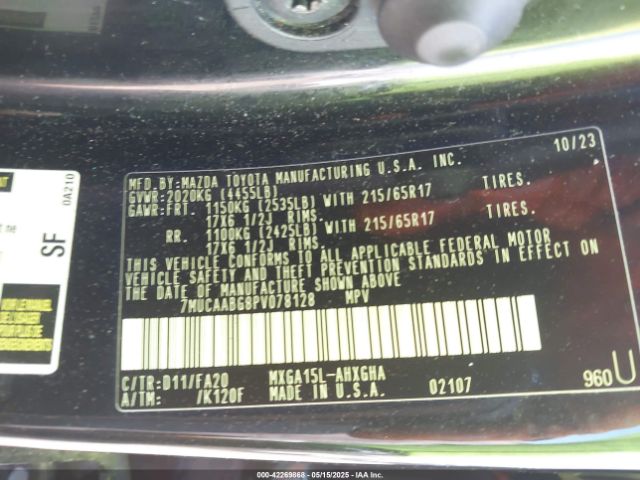 7MUCAABG8PV078128 Toyota Corolla Cross Le