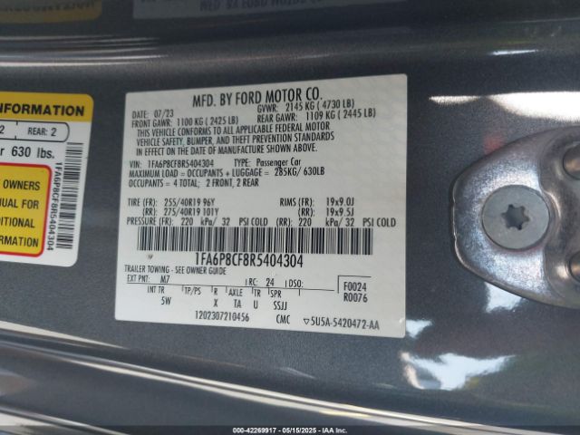1FA6P8CF8R5404304 Ford Mustang Gt Premium Fastback