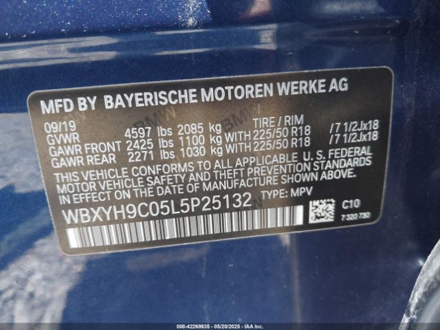 WBXYH9C05L5P25132 BMW 2020
