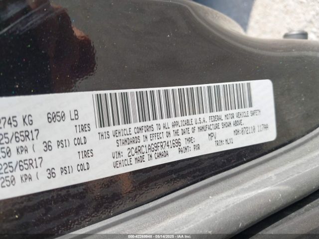2C4RC1AG9FR741696 Chrysler Town & Country Lx