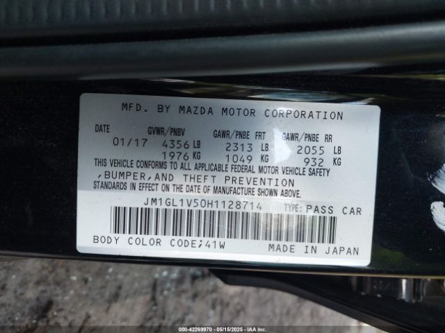 2017 MAZDA MAZDA6 JM1GL1V50H1128714 Photo 8