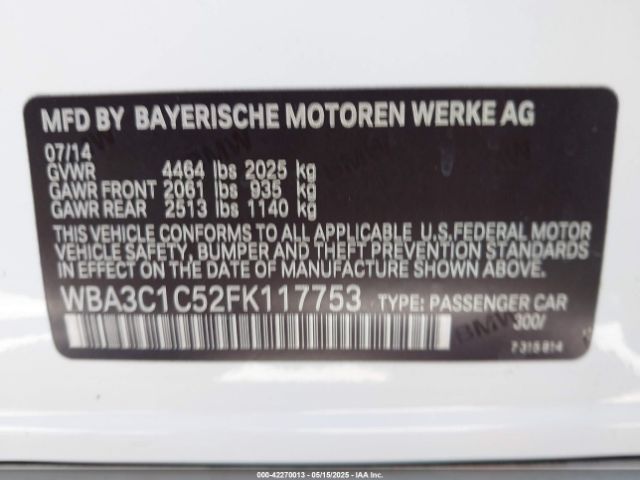 2015 BMW 328I WBA3C1C52FK117753 Photo 8