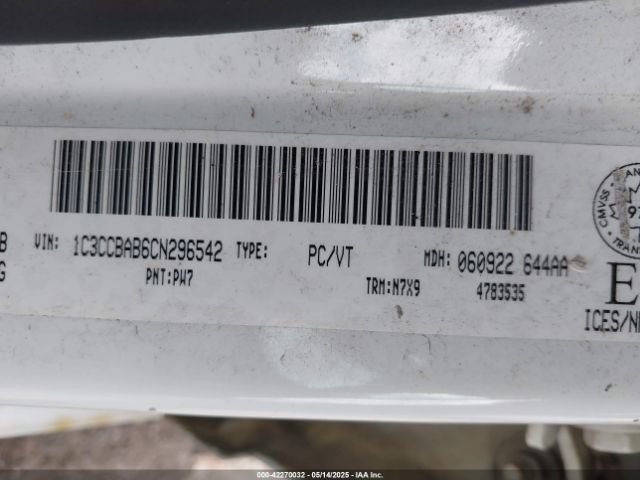 2012 CHRYSLER 200 1C3CCBAB6CN296542 Photo 8