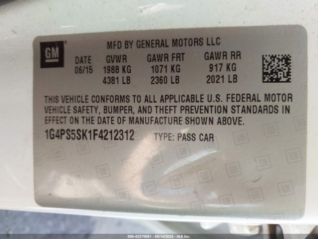1G4PS5SK1F4212312 Buick Verano Leather Group