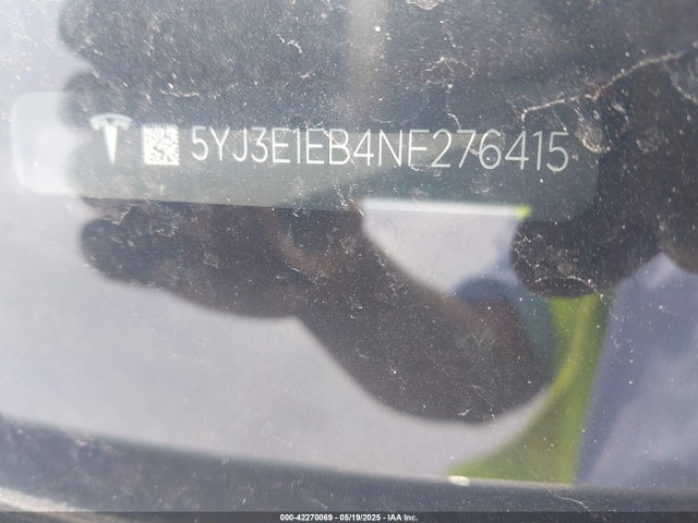 2022 TESLA MODEL 3 5YJ3E1EB4NF276415 Photo 8