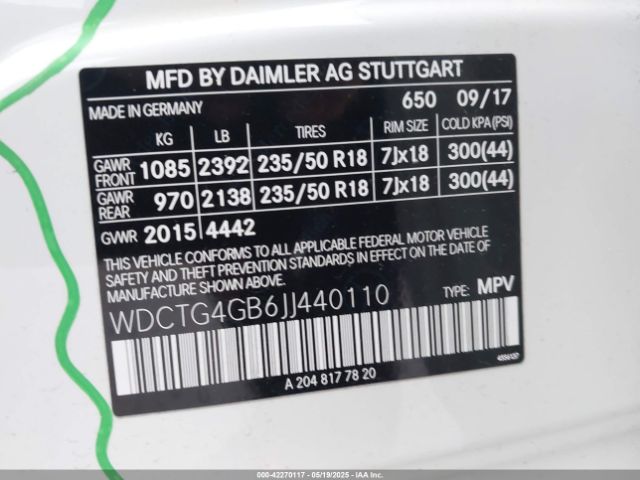 2018 MERCEDES-BENZ GLA 250 WDCTG4GB6JJ440110 Photo 8
